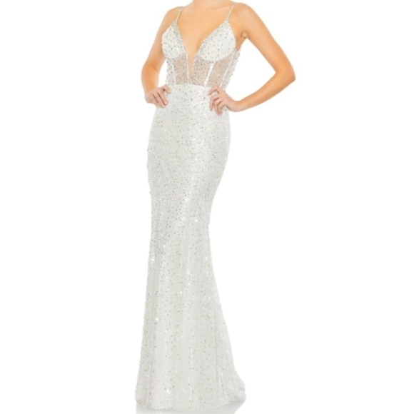 MAC DUGGAL Corset Sexy Bridal Prom Bachelorette Gown • NWT - Picture 1 of 6